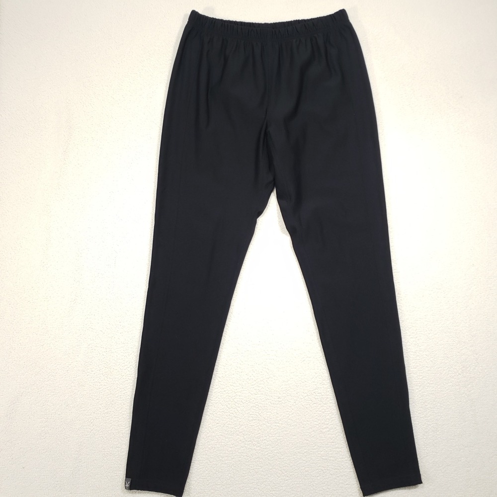 Ibex Pant Women Large Black Merino Wool Blend Athletic Elastic Waist Canada Made